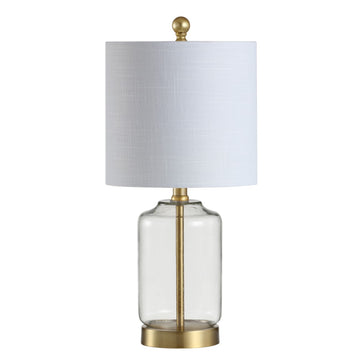 Duncan 20.5" Glass/Metal LED Table Lamp - JONATHAN Y
